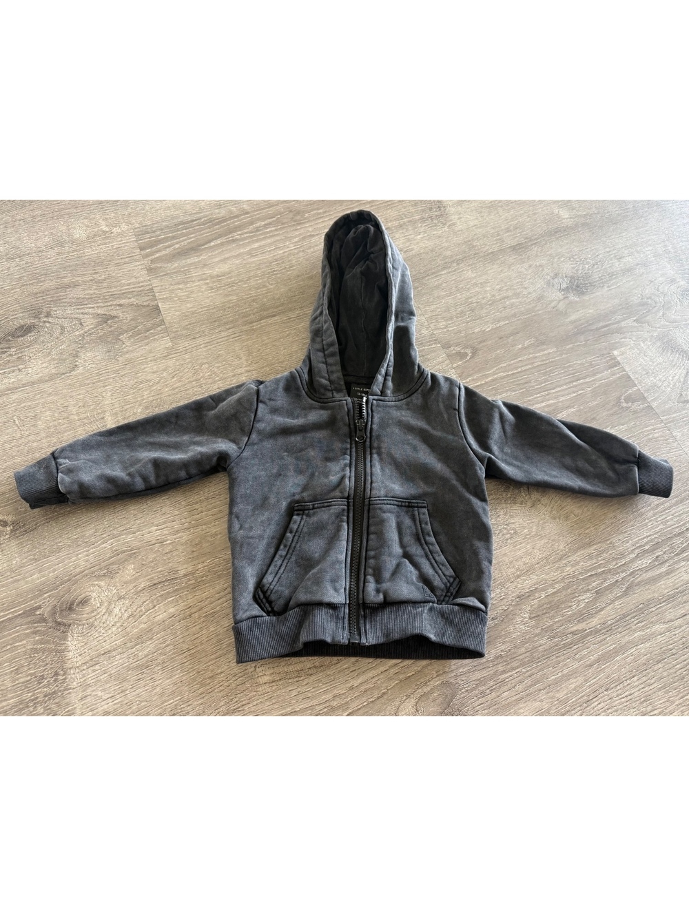 Little Bipsy distressed/faded toddler zip hoodie black 12-18M